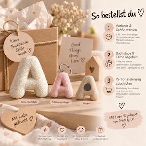 Teddy Letter Nursery Decor | 3D Letter in Your Choice of Colour | Decor, Magnet or Keyring | New Baby Gift image 7