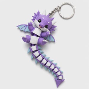 Dragon Keychain Movable | 3D Print Flexi Baby Dragon with Wings | Gift for Dragon Fans image 5