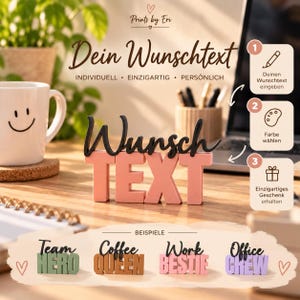 Personalized Coworker Gift | 3D Desk Sign with Custom Text | Farewell Office Team Gift Wunsch Text
