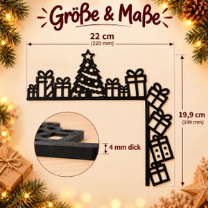 Christmas Door Frame Decor | 4 Designs | 3D Printed Door Topper image 4