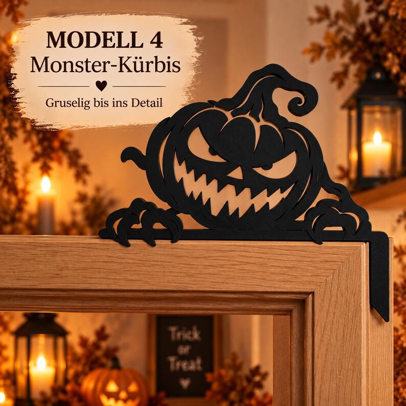 Scary Halloween Pumpkin Door Topper | Knife, Graveyard, Wild, Monster | 3D Print image 6