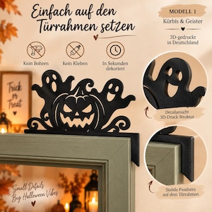 Pumpkin & Ghosts Halloween Door Topper | 3 Designs | 3D Printed Door Decor image 6