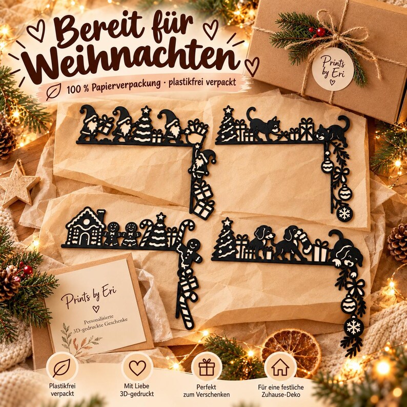Playful Christmas Door Frame Decoration | 4 Designs | 3D Printed image 11