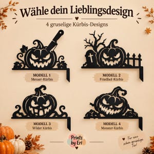 Scary Halloween Pumpkin Door Topper | Knife, Graveyard, Wild, Monster | 3D Print image 3