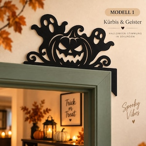 Pumpkin & Ghosts Halloween Door Topper | 3 Designs | 3D Printed Door Decor image 3