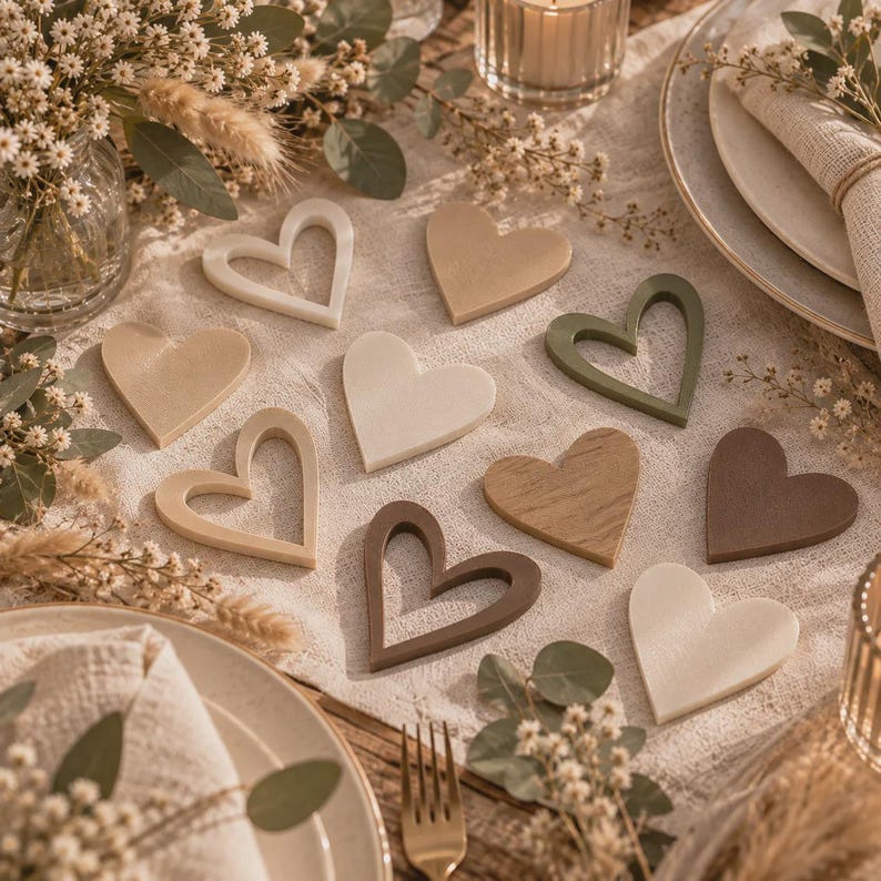 Heart Scatter Decorations | 3D Printed Wedding Table Confetti image 9