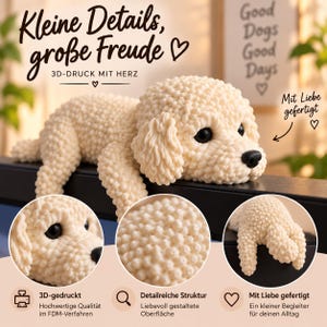 Poodle Monitor Buddy | 3D Desk Decor for Monitor, Laptop or TV image 3
