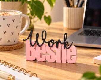 Personalized Coworker Gift | 3D Desk Sign with Custom Text | Farewell Office Team Gift