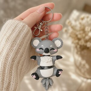 Koala Keychain Movable | 3D Print Kawaii Baby Koala with Chain | Gift for Animal Lovers image 2
