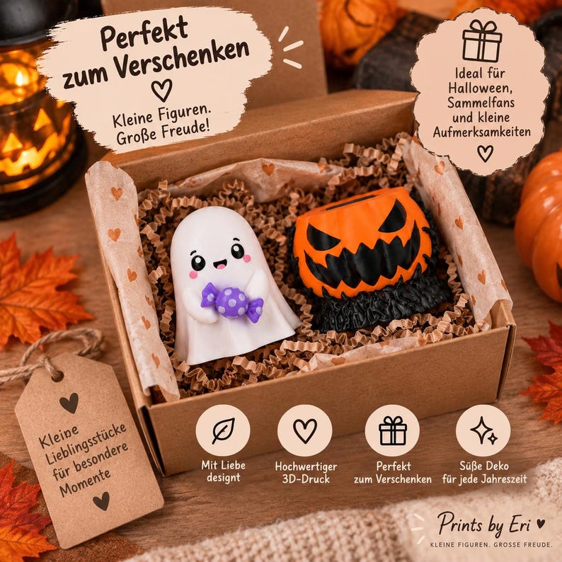 Halloween Ghost Clicker – 3D Printed Fidget Clicker with Pumpkin | Ghost of Choice | Halloween Gift image 8