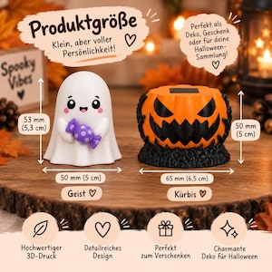 Halloween Ghost Clicker – 3D Printed Fidget Clicker with Pumpkin | Ghost of Choice | Halloween Gift image 1