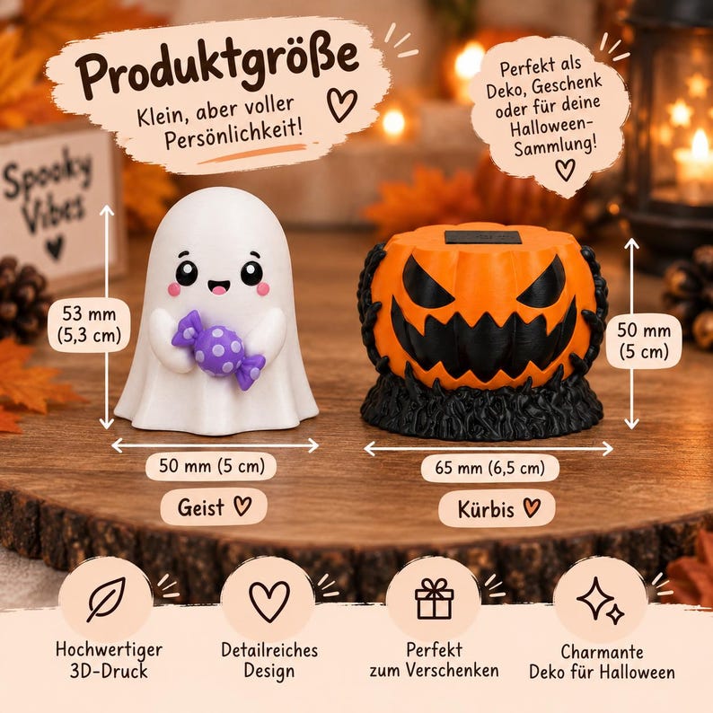 Halloween Ghost Clicker – 3D Printed Fidget Clicker with Pumpkin | Ghost of Choice | Halloween Gift image 1