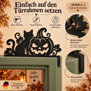Calabaza, Gato & Cuervo Halloween para Puerta | 3 Modelos | Impreso en 3D imagen 6