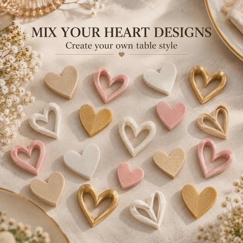 Heart Scatter Decorations | 3D Printed Wedding Table Confetti image 8