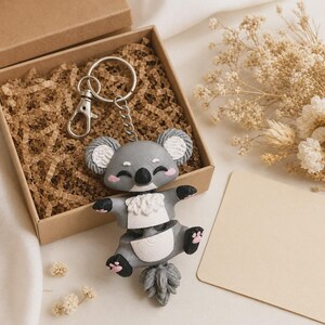 Koala Keychain Movable | 3D Print Kawaii Baby Koala with Chain | Gift for Animal Lovers image 3