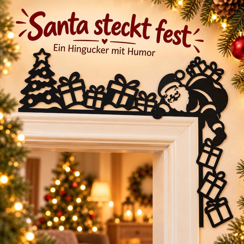 Christmas Door Frame Decor | 4 Designs | 3D Printed Door Topper image 5