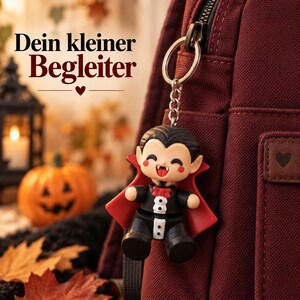 Dracula Movable Keychain | 3D Printed Flexible Vampire Figure | Halloween Gift image 4
