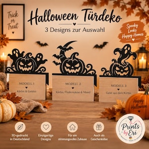 Pumpkin & Ghosts Halloween Door Topper | 3 Designs | 3D Printed Door Decor image 1