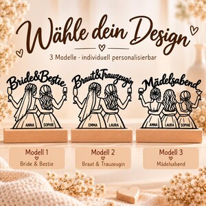 Personalized Bride and Maid of Honor Standees | 3D Decoration with Names | Gift for Bride and Best Friend | Hen Party Girls' Night Out image 8