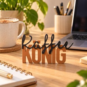 Personalized Coworker Gift | 3D Desk Sign with Custom Text | Farewell Office Team Gift Kaffee König