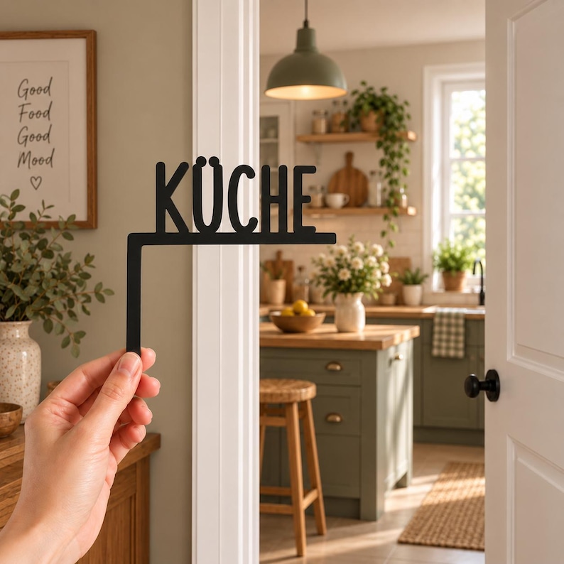 Guest WC Door Frame Sign | Modern 3D Printed Toilet Sign | Bathroom Decor image 4