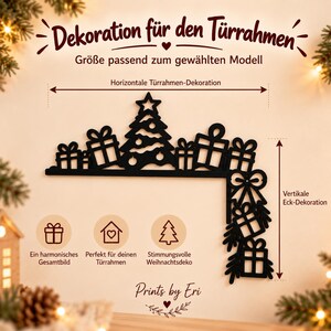 Christmas Door Frame Decor | 4 Designs | 3D Printed Door Topper image 9