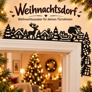 Christmas Door Frame Decor | 4 Designs | 3D Printed Door Topper image 1