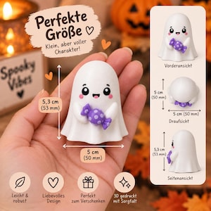 Halloween Ghost Clicker – 3D Printed Fidget Clicker with Pumpkin | Ghost of Choice | Halloween Gift image 2