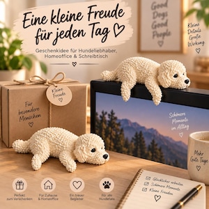 Poodle Monitor Buddy | 3D Desk Decor for Monitor, Laptop or TV image 2