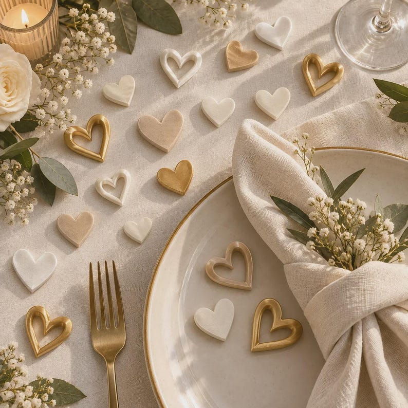Heart Scatter Decorations | 3D Printed Wedding Table Confetti image 2