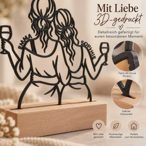 Personalized Sisters Decor | 3D Display with Names and Wooden Base | Sister Gift image 9