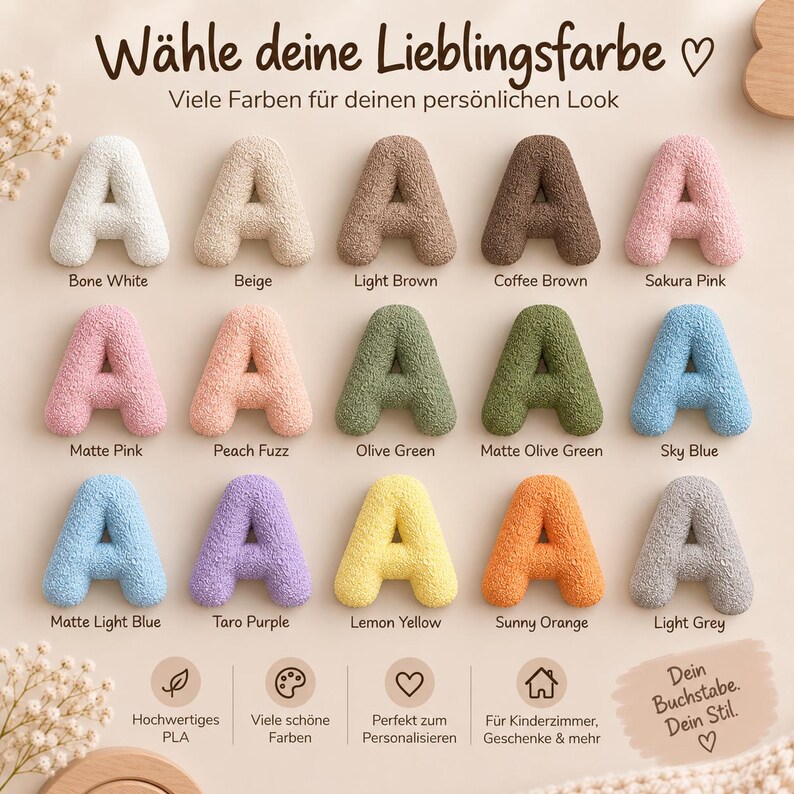 Teddy Letter Nursery Decor | 3D Letter in Your Choice of Colour | Decor, Magnet or Keyring | New Baby Gift image 10