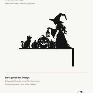 Halloween Door Decor Witch with Pumpkins & Lantern | Black Spooky Decoration (20x20cm) image 4