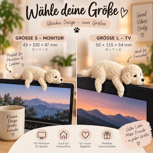 Poodle Monitor Buddy | 3D Desk Decor for Monitor, Laptop or TV image 7