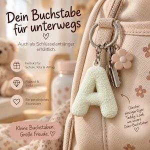 Teddy Letter Nursery Decor | 3D Letter in Your Choice of Colour | Decor, Magnet or Keyring | New Baby Gift image 5