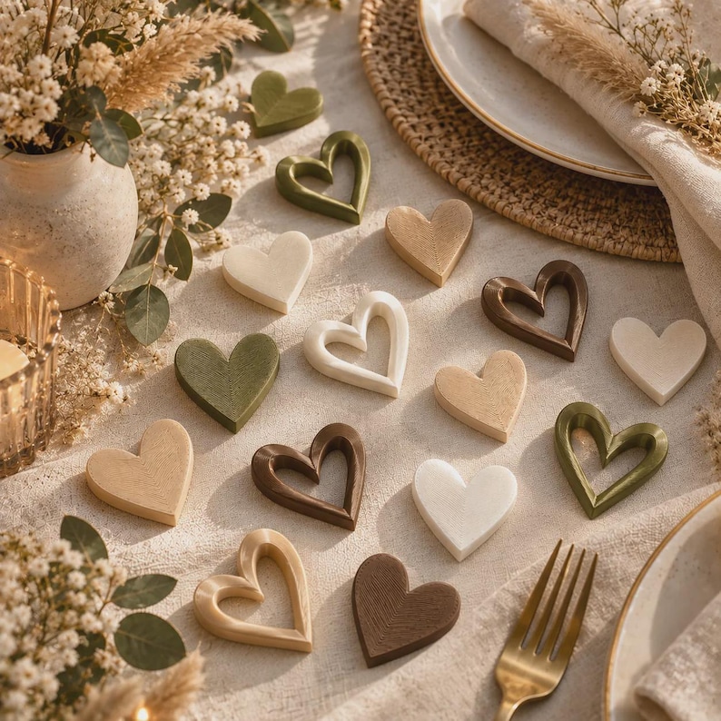 Heart Scatter Decorations | 3D Printed Wedding Table Confetti image 6