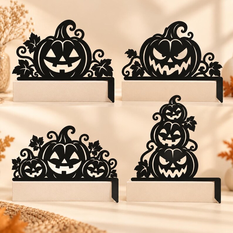 Classic Pumpkin Halloween Door Topper | 4 Designs | 3D Printed Door Decor image 2