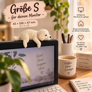 Poodle Monitor Buddy | 3D Desk Decor for Monitor, Laptop or TV image 5