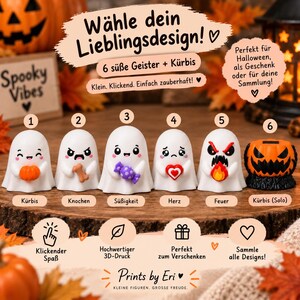 Halloween Ghost Clicker – 3D Printed Fidget Clicker with Pumpkin | Ghost of Choice | Halloween Gift image 7