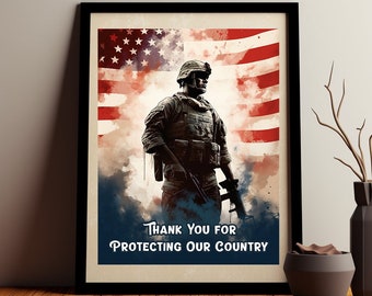 Veterans Day Poster, Military Wall Art, Patriotic Decor (PDF Instant Download)