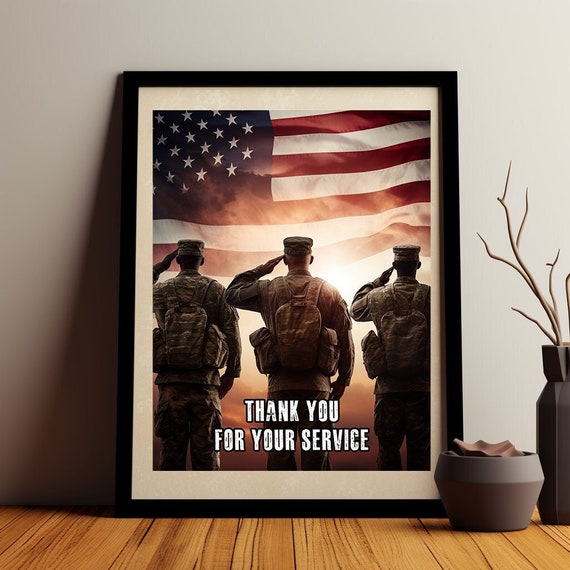 Thank You For Your Service Military Decal – 10 Inch, USA Made, 3-Year Outdoor Warranty, High-Quality Vinyl