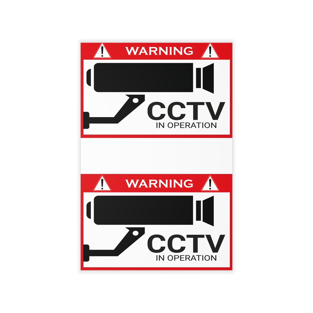 Warning Security Cameras in Use Decal Video Surveillance Etsy