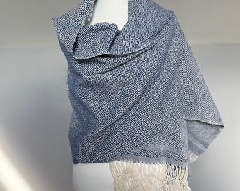 Organic Cotton Mexican Rebozo Shawl: Woven Throw Blanket