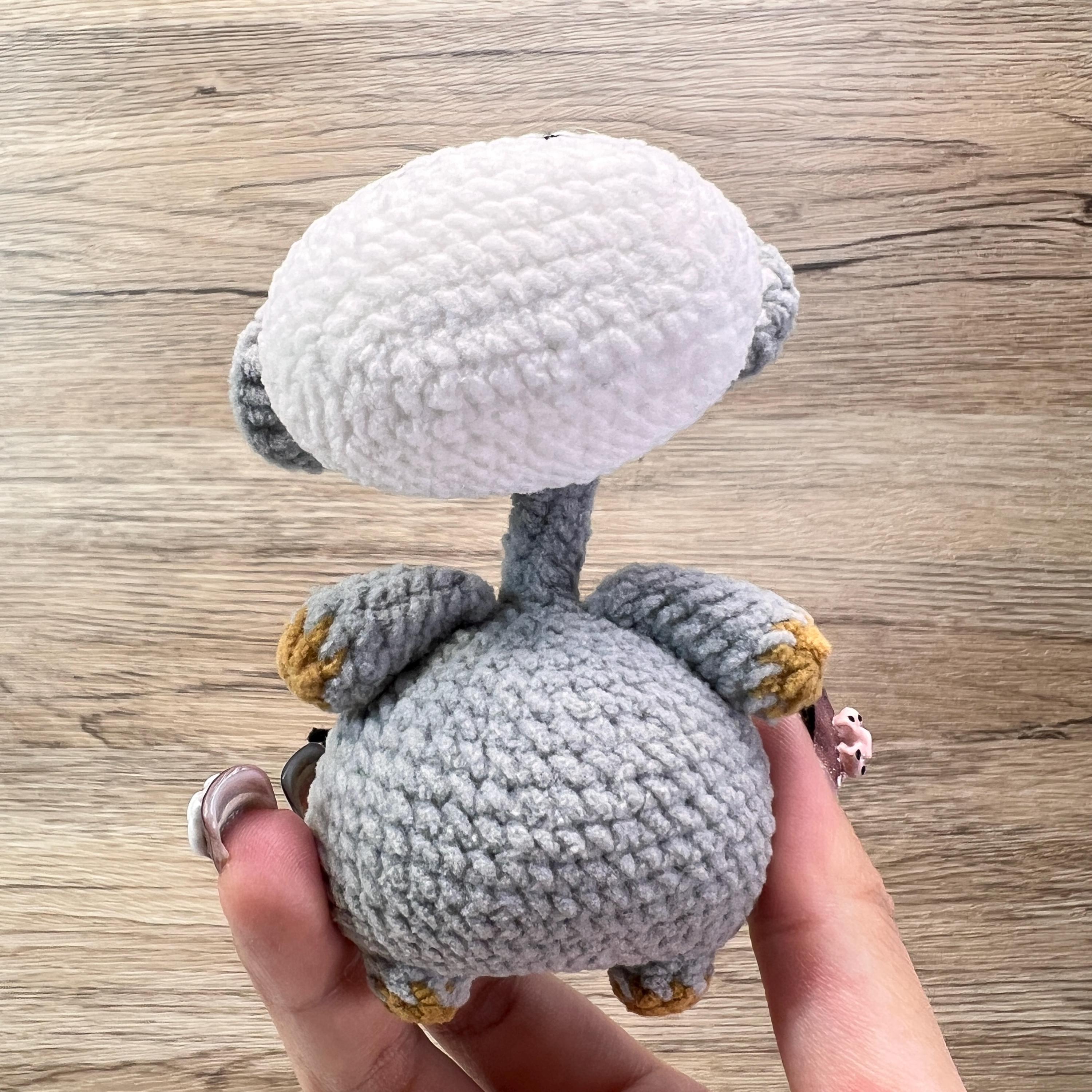 Dremisland Asino Amigurumi Grigio 12 Cm All'uncinetto, Portafortuna E Regalo Di Supporto Emotivo Per Donna, Uomo E Adolescenti