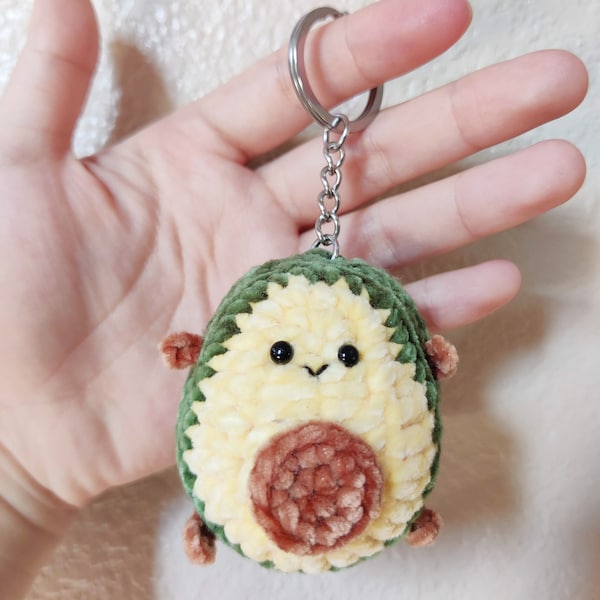 Personalized Handmade Amigurumi Crochet Avocado Fruit Key Ring Keychain Cute Gift for Kids for Him or for Her Christmas Stocking Accessory