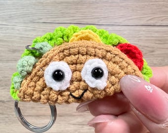 Y*。様 タコスくんの編みぐるみキーホルダー〇 手作りギフト かぎ針編み タコス ぬいぐるみ タコス アミグルミ