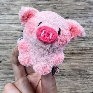 Handmade Gift Crochet Pig Plushie Amigurumi Piggy Plushie Keychain Bag Charm Birthday Gift Valentine&#39;s Day for Her Him Home Decor Cute