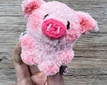 Cerdo de peluche hecho a mano, regalo de crochet, cerdito amigurumi, llavero de peluche, amuleto para bolso, regalo de cumpleaños, día de San Valentín, para ella, para él, decoración del hogar, lindo