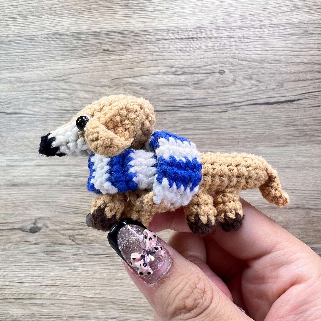 Handmade Gift Crochet Wiener Dog Amigurumi Plushie Cute Dachshund Puppy — free download