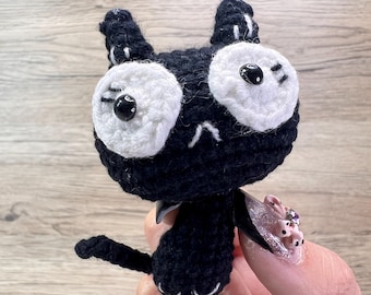 Regalo hecho a mano, gato de ganchillo, gatito amirgumi, peluche, lindo llavero, abalorio para bolso, regalo de cumpleaños para amiga, día de San Valentín, esposa, gatito, decoración del hogar